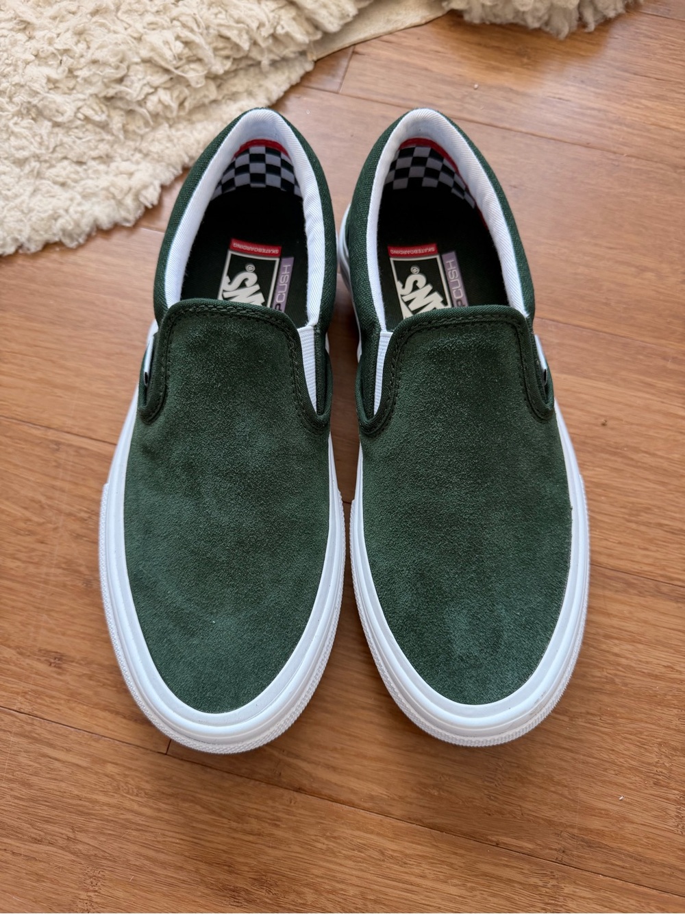 Vans Dark Green Suede Classic Slip-On